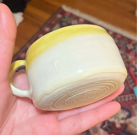 Yellow and green cappuccino mug
