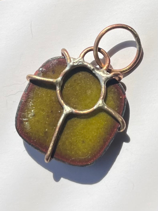 Green enamel pendant