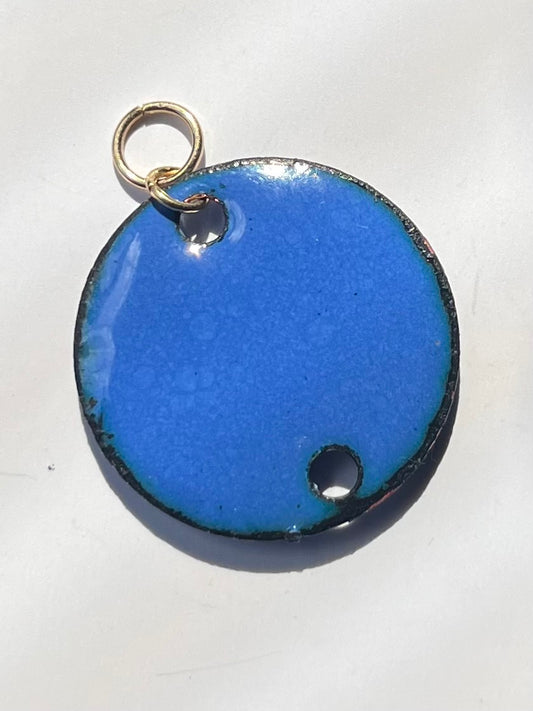 Blue beaded enamel pendant