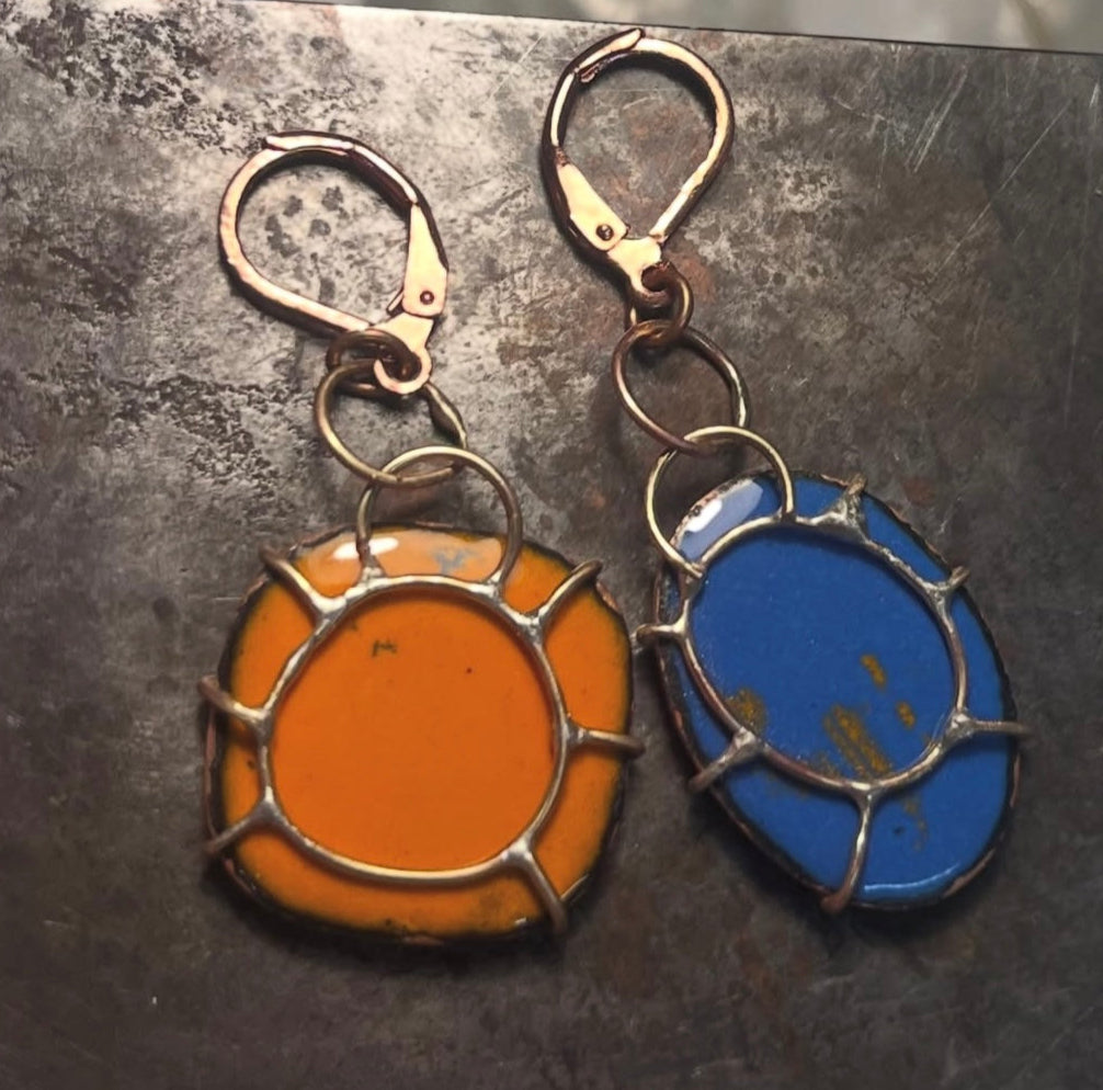 Inverse enamel earrings