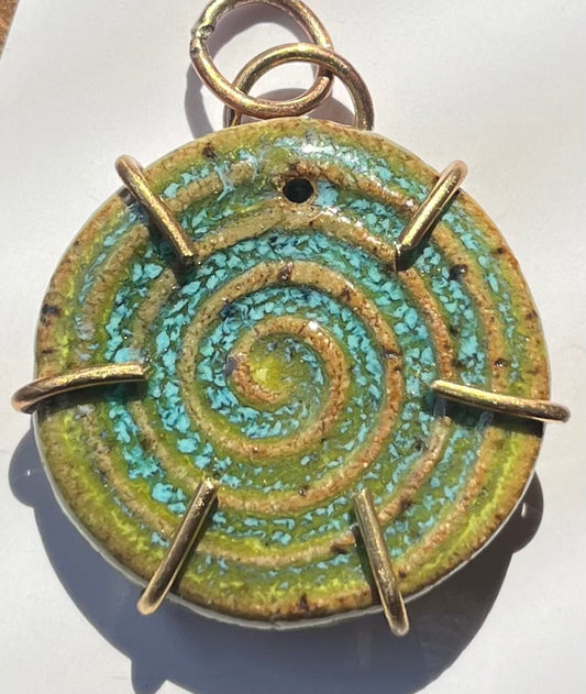 Ceramic green pendant