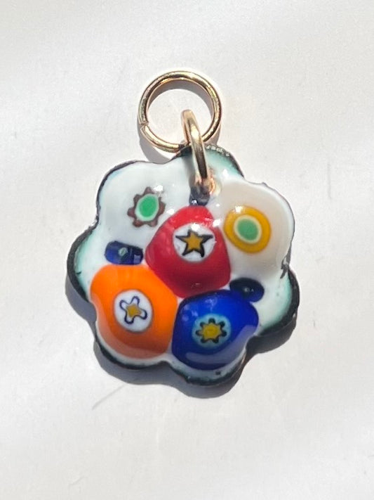 Mille fiore enamel pendant