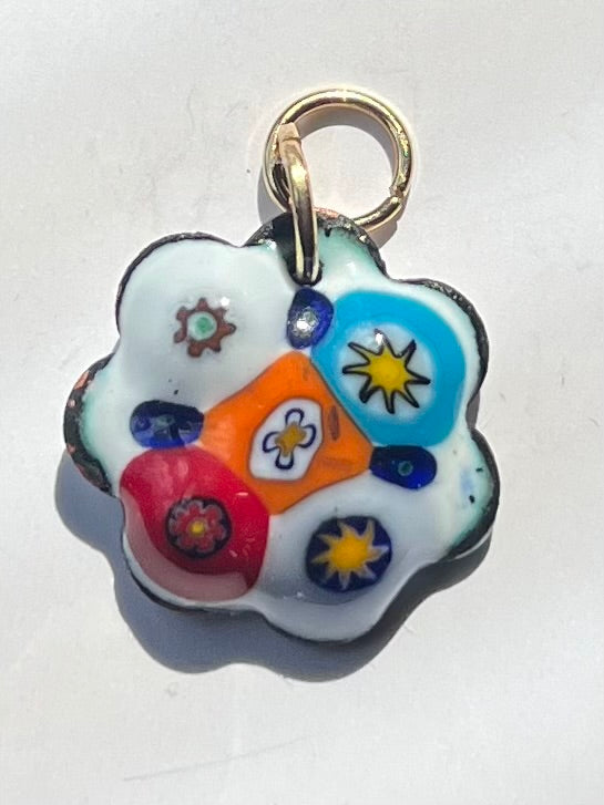 Mille fiore enamel pendant