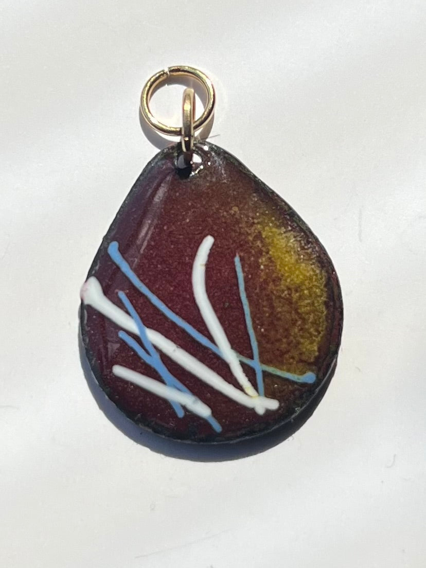 Maroon enamel pendant