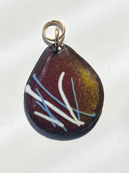 Maroon enamel pendant