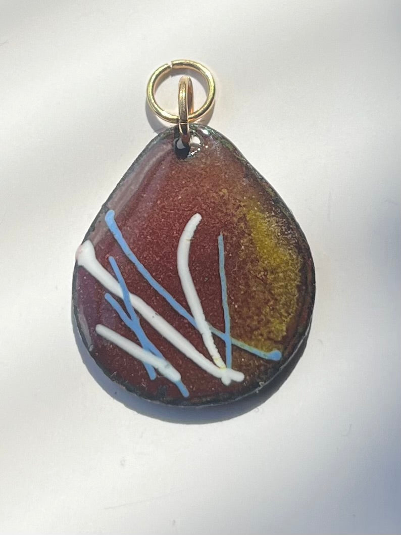 Maroon enamel pendant