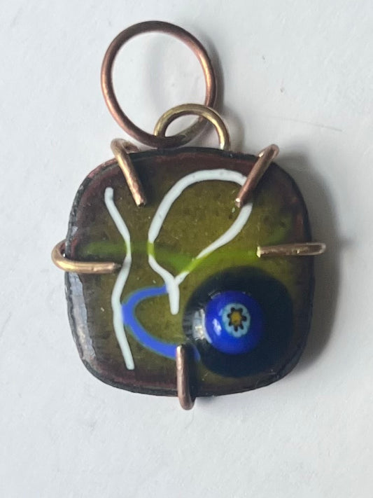 Green enamel pendant