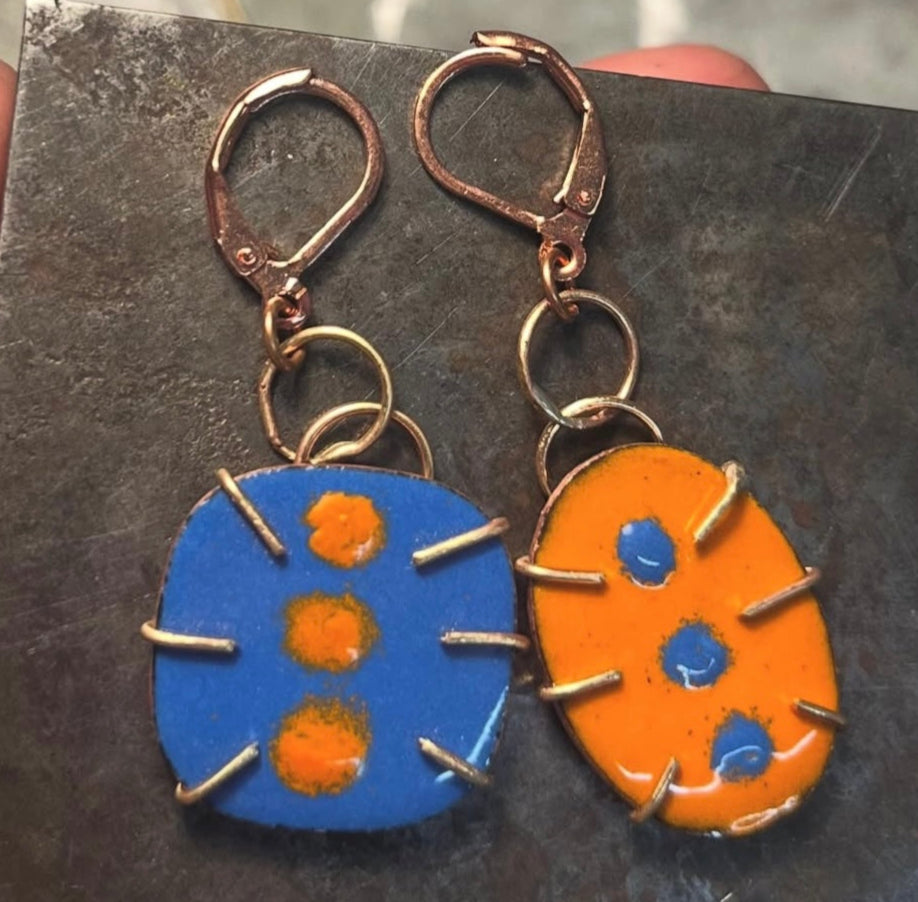 Inverse enamel earrings